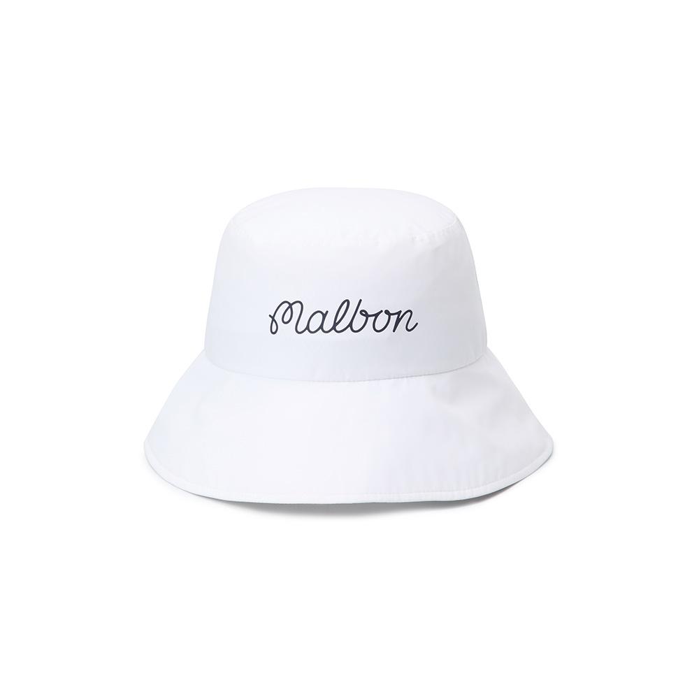 MALBON GOLF Basic Lettering Waterproof Bucket Hat White