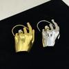 1Pcs Novelty Design Metal Hand Earcuff Dangle Earrings For Women Jewelry Fashion Show Statement Earrings Accessories