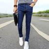 Męskie dżinsy ze średnim stanem i zamkiem błyskawicznym z wieloma kieszeniami Wiosna Jesień Slim Fit Proste spodnie dżinsowe Streetwear