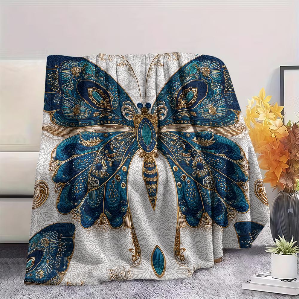 puppy vintage butterfly Print Flannel Blanket,High quality Comfortable for All Seasons,Home Decor,Warmth and Comfort,Perfect for Christmas Gifts