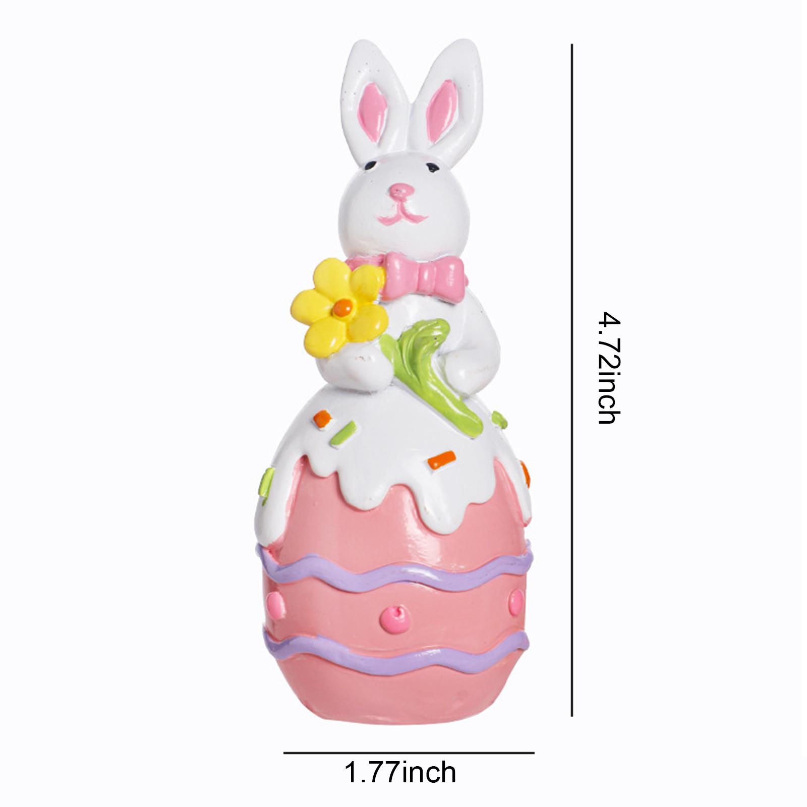

Easter Resin Bunny Table Decorations with Egg Charming Rabbit Ornaments for Parties and Celebrations рожевий