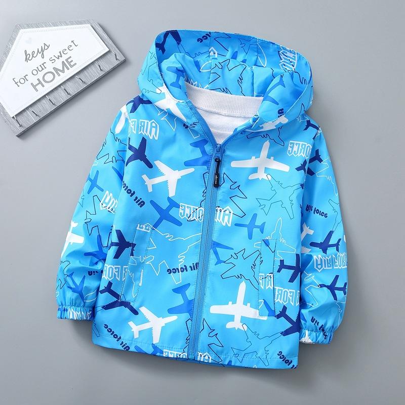 Spring and Autumn Children's New Printed Coat Boys' and Girls' Hooded Fashion Jacket