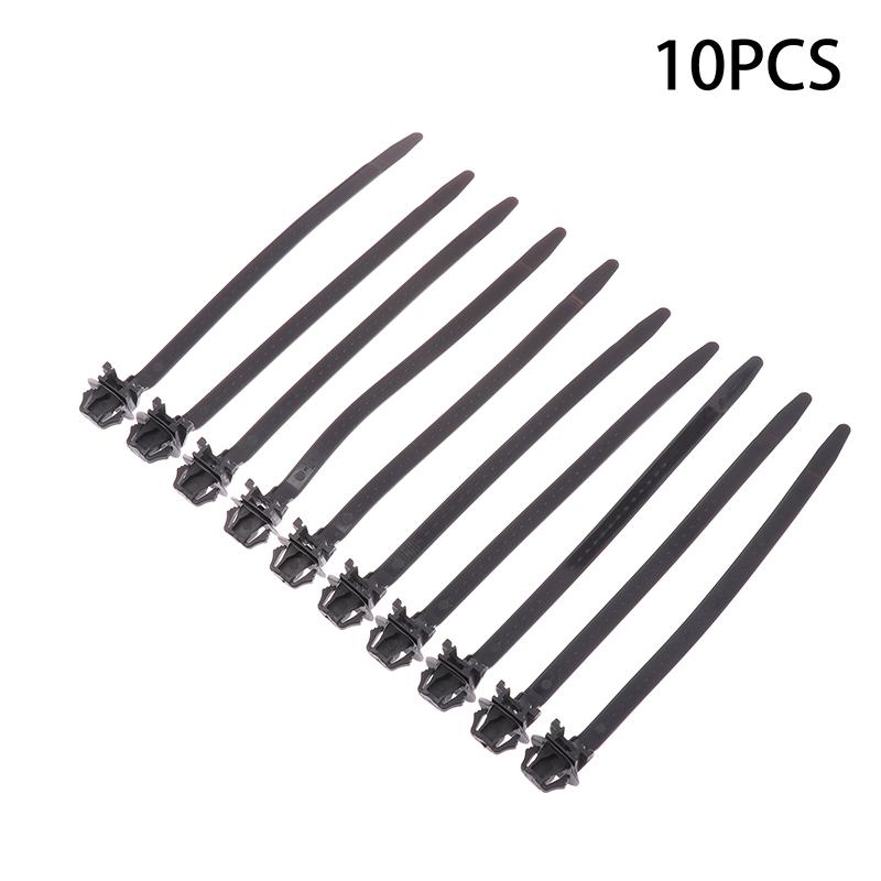 10Pcs Nylon Plastic Vehicle Motocycle Cable Tie Car Wiring Harness Retainer Clip Push Mount Auto Fasteners Black Color