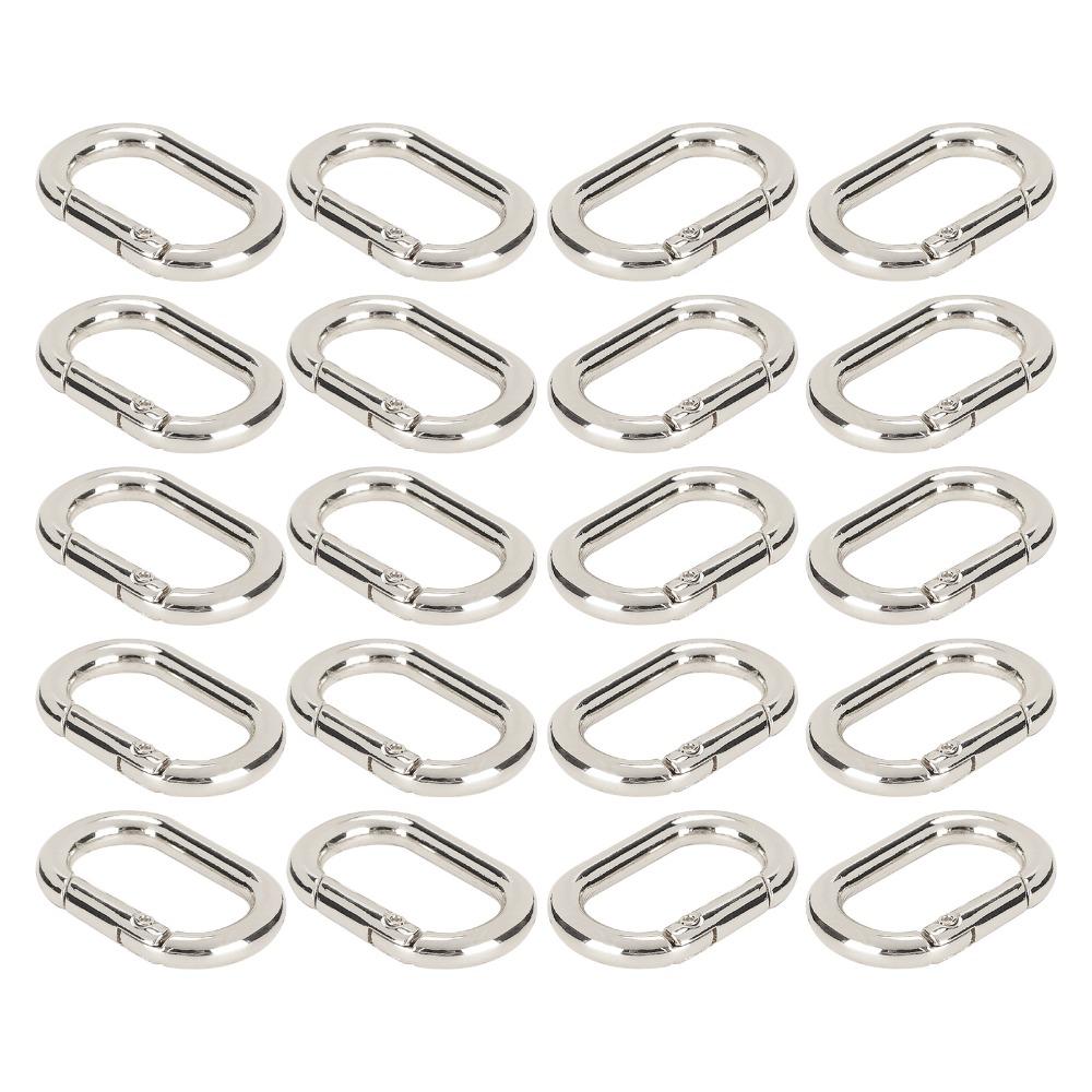 20pcs O-Shape Spring Gate Rings Silver Openable Clasps Metal Hardware Accessories DIY Projects