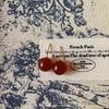 Exquisite Angora Red Agate Stud Earrings - Fashionable, Versatile, and Stylish High-End Drops