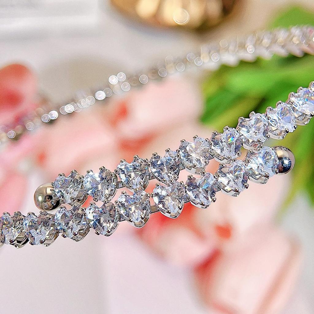 CMM Acessórios de amor exclusivos de alta qualidade Colarinho ajustável aberto Joias da moda Corrente de clavícula de zircônia cúbica Bijoux feminino