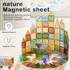 Magnetic Sheet 100 Pieces, Natural Color Educational Toy Three-Dimensional Color Window Drill Surface Magnetic Sheet 3Rd Birthday Gift