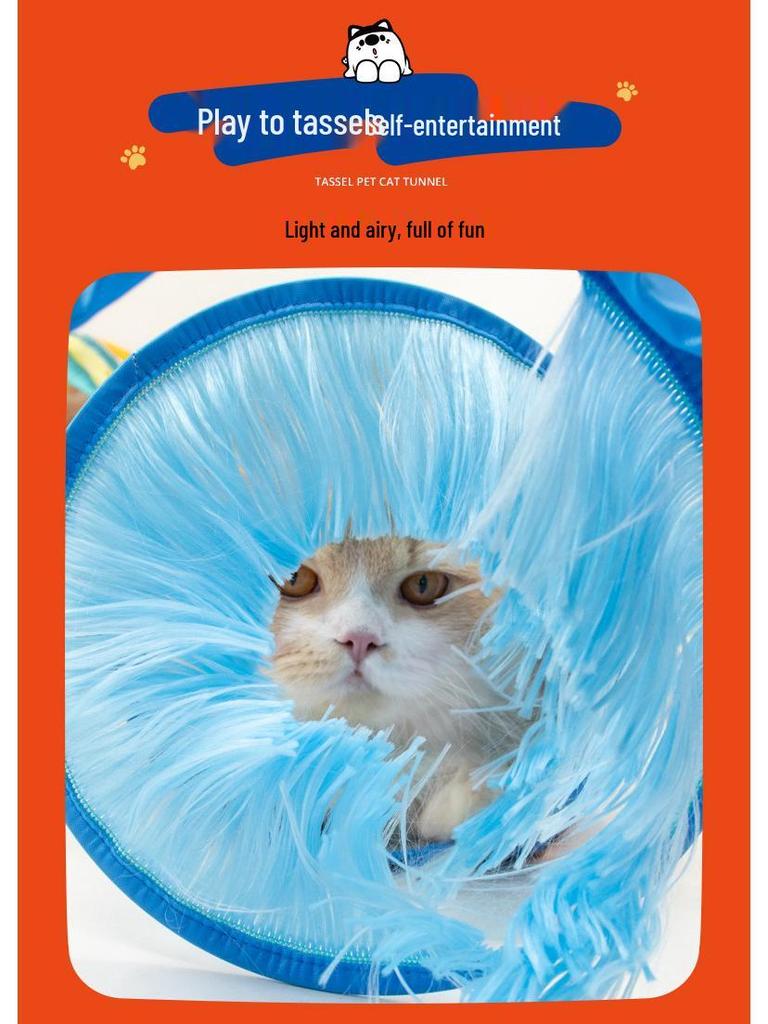 FULED Collapsible Two-Way Crinkle Cat Tunnel: Interactive Kitten Toy Tunnel
