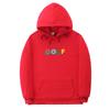 Solid color fleece hooded sweater letter print men's and women's loose sports and leisure