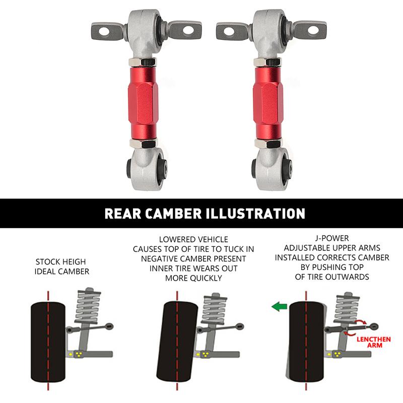RASTP-Aluminium Einstellbarer Hinterrad-Aufhängungs Sturzkorrektur-Kit Hundeknochen Einstellbarer Querlenker Für Honda Civic EK EG CRX 1988-2000 LTB002