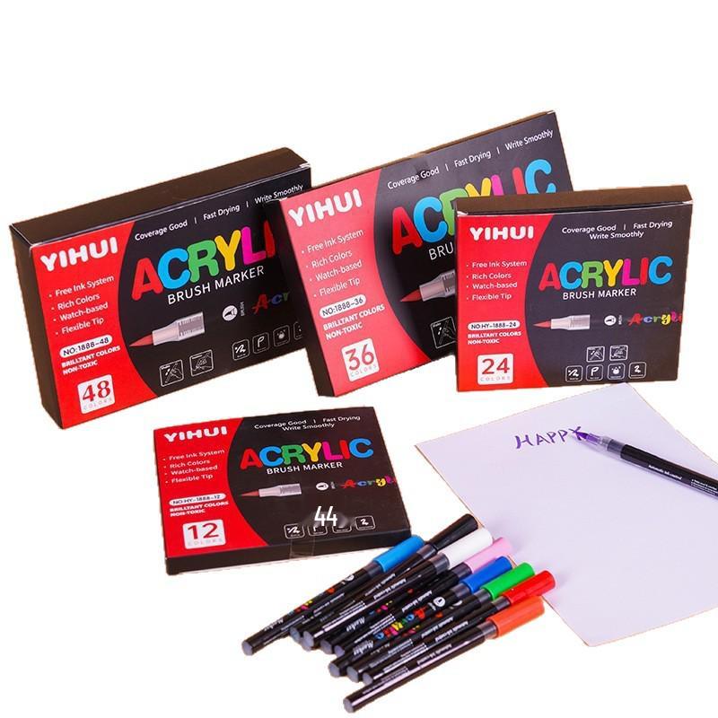 TK Acrylic Liquid Marker with Soft Tip: No Press Needed, Waterproof, Stackable Colors for Student Drawing