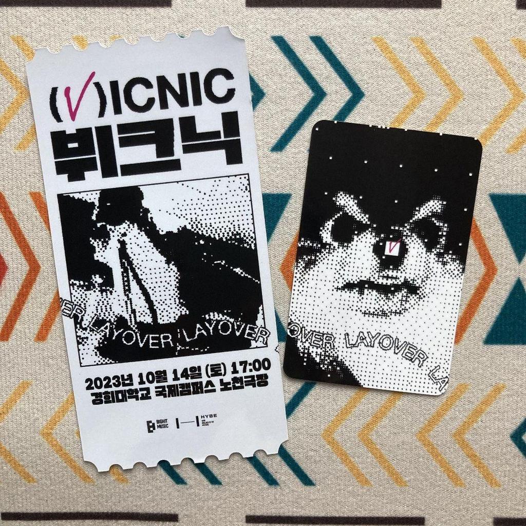 [USED] Korean BTS Layover V VICNIC Ticket & Trading Card