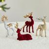 Plastic Flocking Reindeer Figurine with Sequined Ornament Festives Christmas Tabletop and Windowsill Decoration Gift