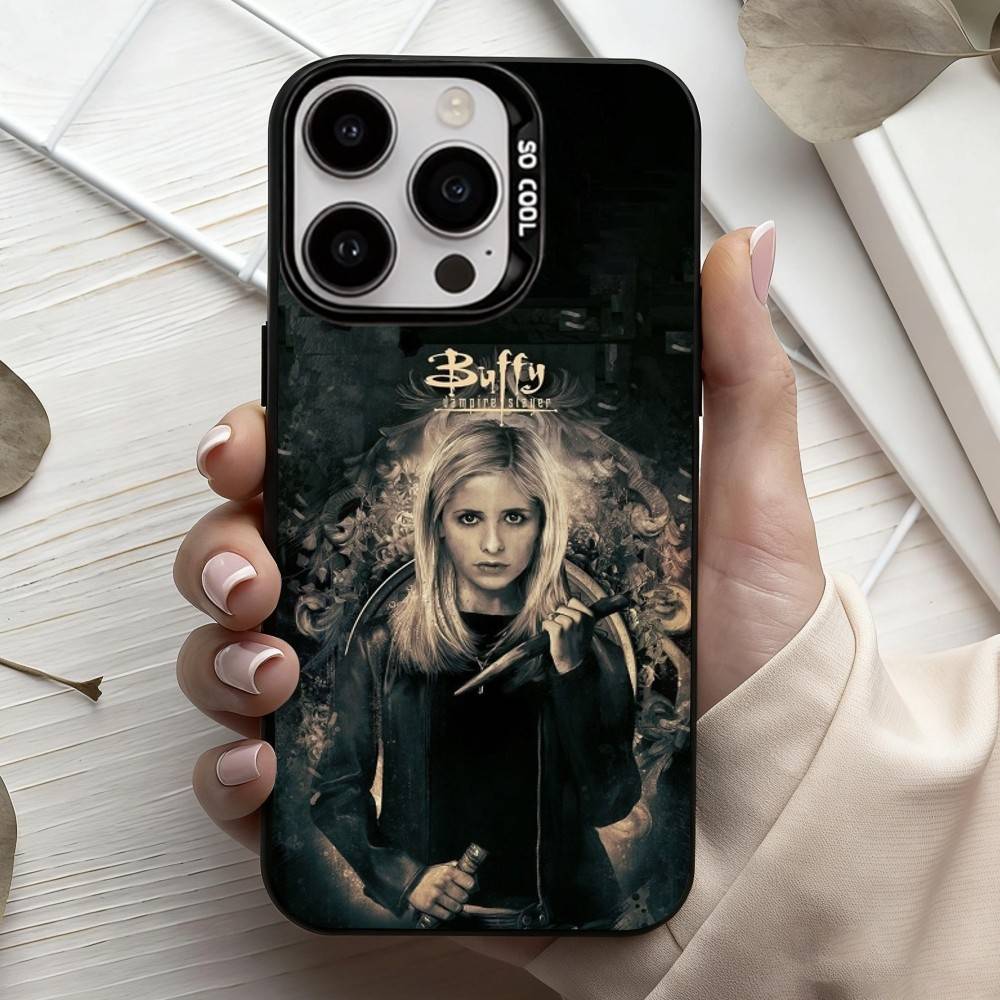 

B-Buffy the V-Vampire Slayer Phone Case For iPhone17,16,15,14,13,12,11 Plus,Pro Max Candy Silver Plated Inside Cover iPhone16