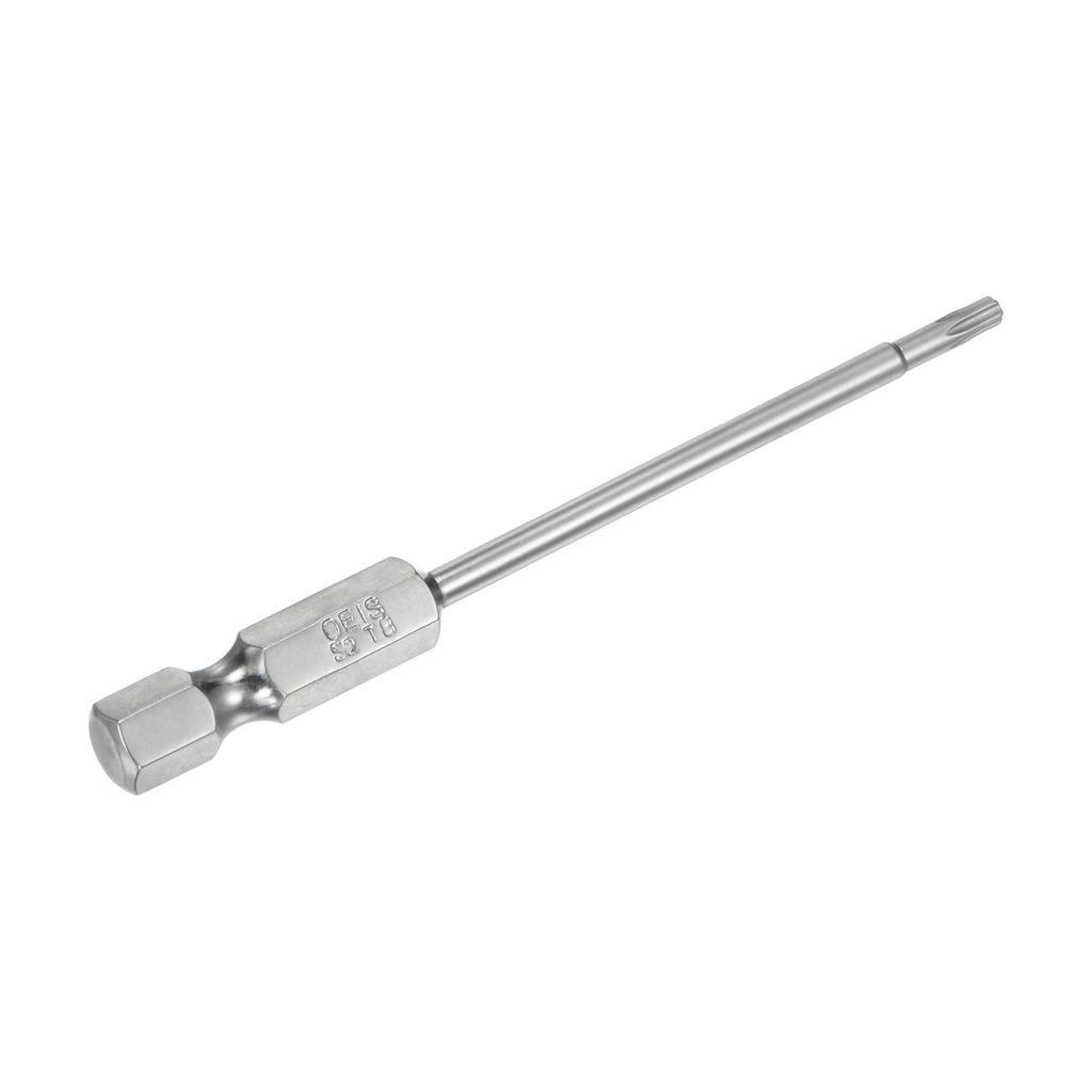 1/2pc Security Torx Bit 1/4" Hex Shank 3" Long T6/T7/T8/T9/T10/T15/T20/T25/T27/T30/T35/T40 Magnetic Screwdriver Torx Head w Hole