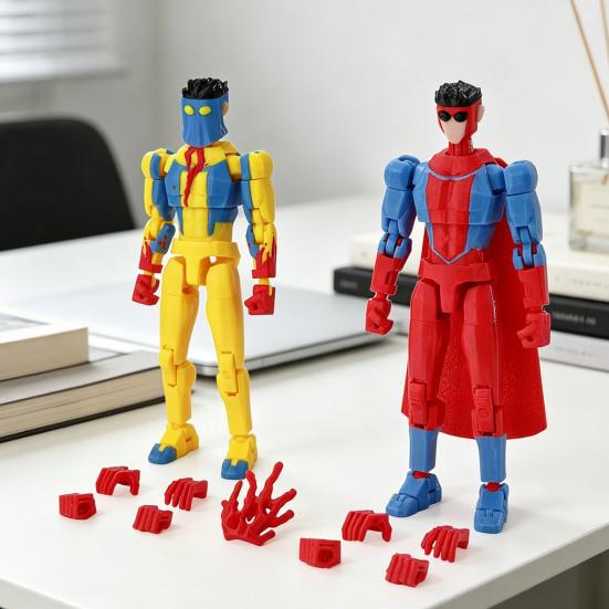 3D Printed Action Figure with Accessories Posable Cartoon Character Model Movable Joints Figure Decoration Collectible Gift for Animation Lovers