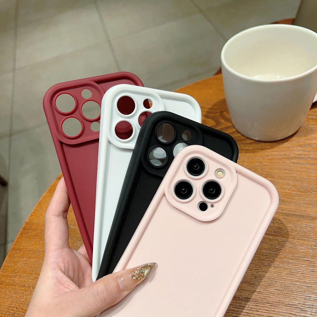 INS Luxury Thicken Shockproof Silicone Case For iPhone 11 12 13 14 15 Pro Max Plus Bumper Soft Protective Back Cover Accessories