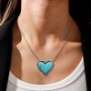 Bohemian Turquoise Love Heart Necklaces for Women Girls Statement Pendants Necklace Girls Party Holiday Jewelry Gift