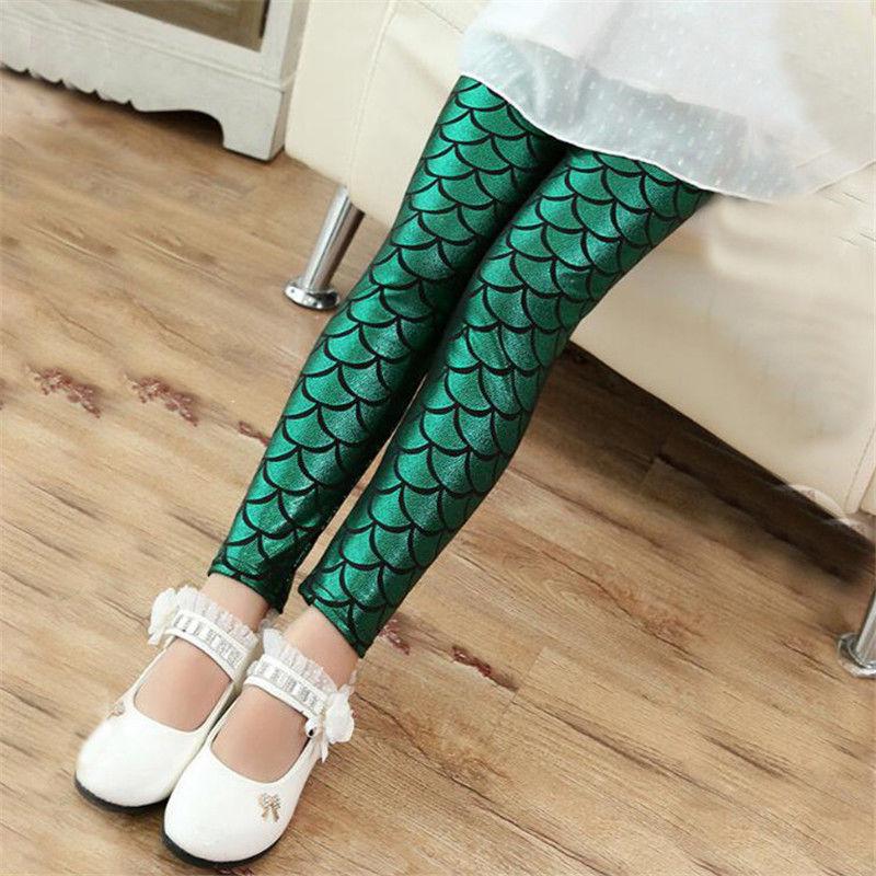 Children's Fish Scale Leggings Fashionable and Colorful Scales Slim Fit Children's Pants Sweet Princess Pants Versatile Pants
