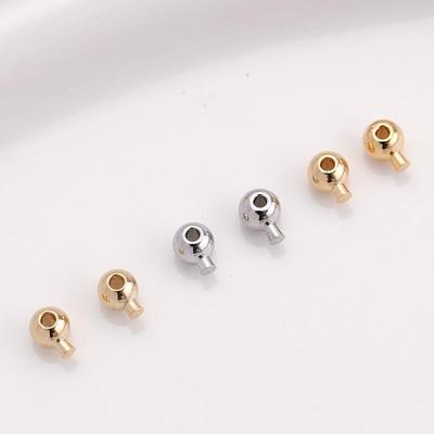 14K/18K Gold-Filled Color-Preserving Round Beads with Snap-On Clasps for DIY Bracelets & Necklaces