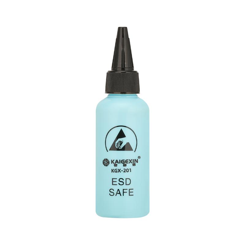 KGX-201 60ml Plastic Liquid Alcohol Bottle Rosin Solvent Anti-static Adhesive Bottle with Dispensing Needle Phones Repair Tools
