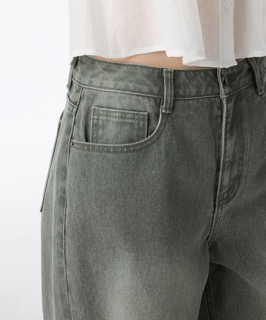 MUSINSA STANDARD WOMAN Pigment Wide Denim Pants [Khaki Gray]