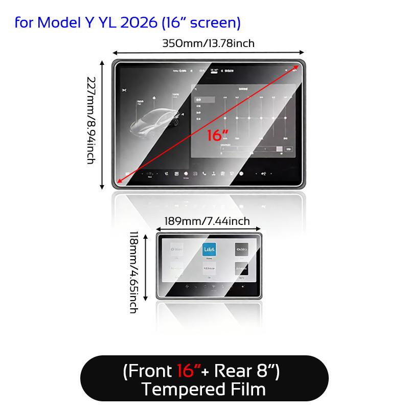 For Tesla Model 3 Highland 2024-2026 Y Juniper HD Tempered Glass Film Screen Protector Navigation Protective Cover Accessories