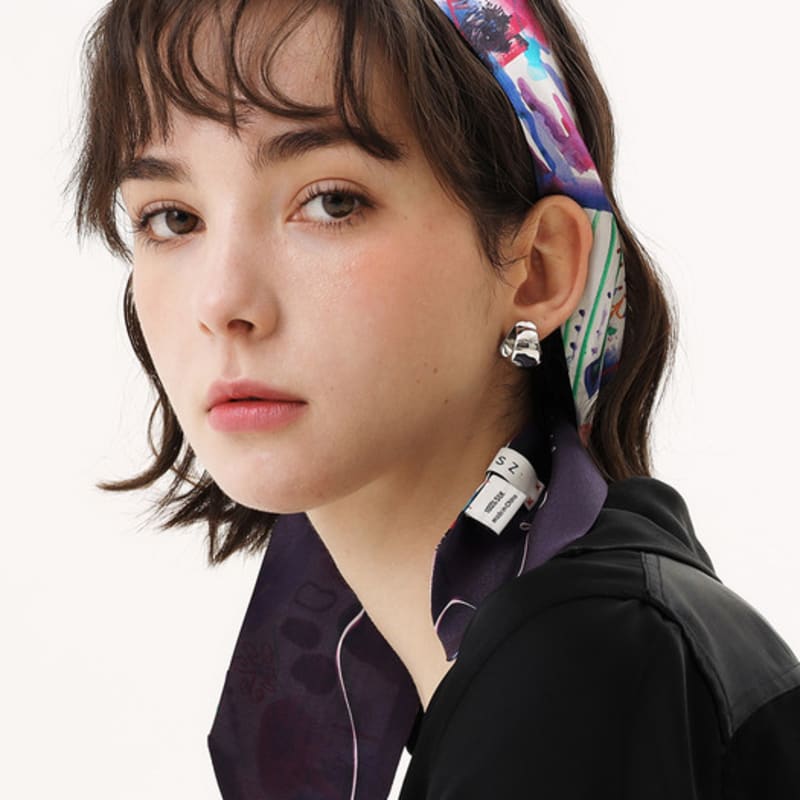 ONSZ Romantic Purple Silk Twilly Scarf