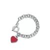 T-Familie Herzförmiges Emaille-Armband: Blaue, Rote, Rosa Herzen, Liebes-Rosenkranz, Runde Perlenkette - Perfektes Valentinstagsgeschenk für Freundin.