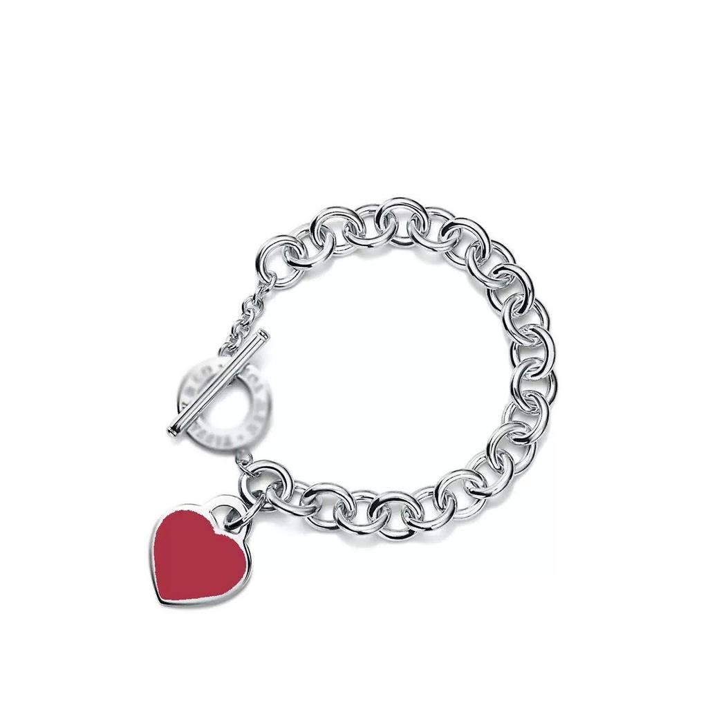 T-Familie Herzförmiges Emaille-Armband: Blaue, Rote, Rosa Herzen, Liebes-Rosenkranz, Runde Perlenkette - Perfektes Valentinstagsgeschenk für Freundin.