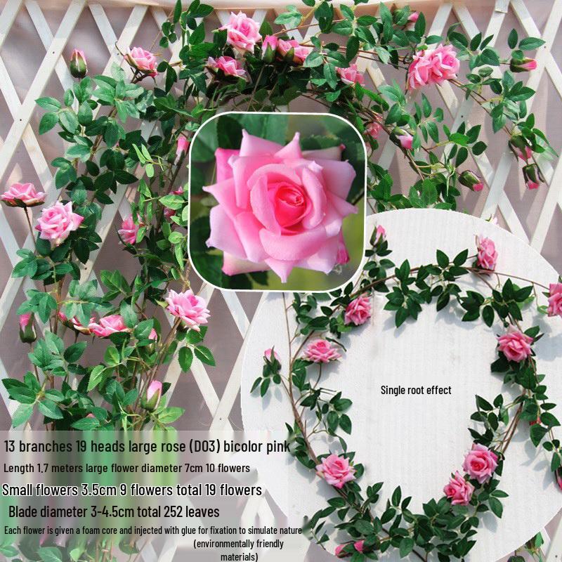 Artificial Rose Vine Hanging Decor for Walls and Ceilings
