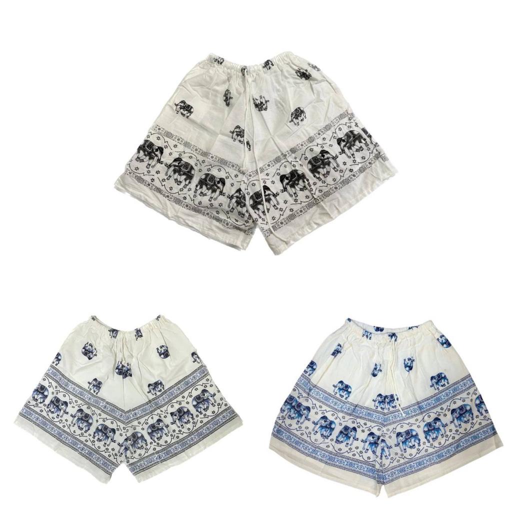 Cotton Elephant Pants Pattern Boxing Muay Thai Shorts Training Kickboxing Print Quick Dry Martial Art Boxer Unisex Men Women Fitness Sport Gym Workout