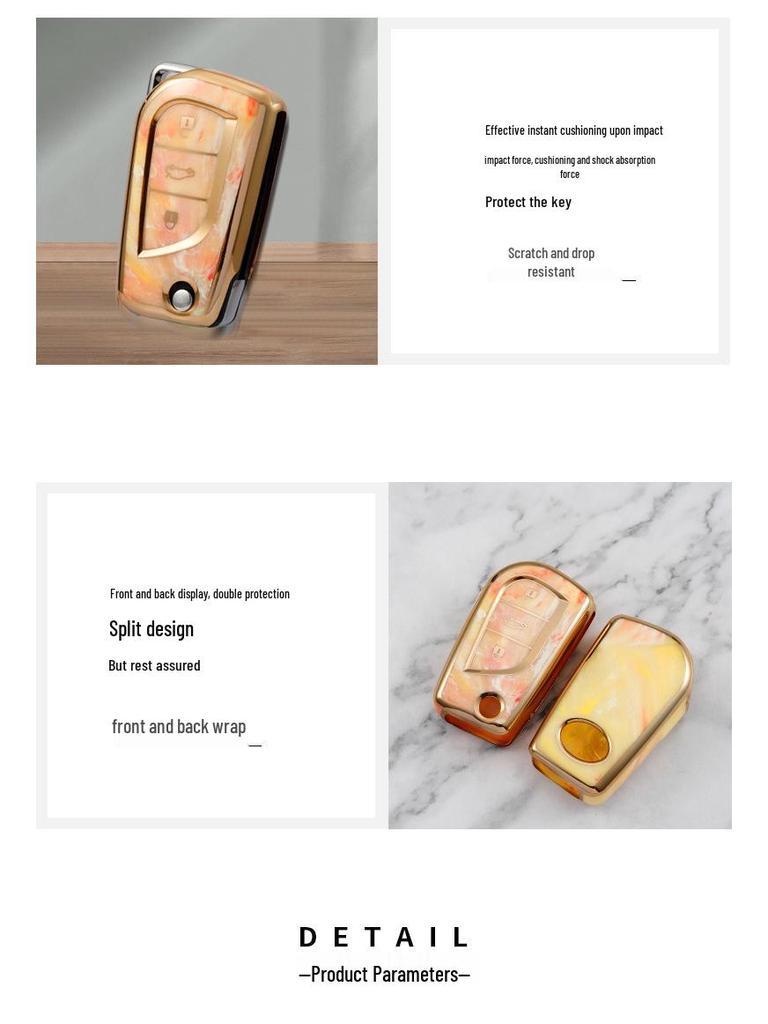 Toyota Schlüsselhülle für RAV4, Camry, Reiz, Levin, Corolla, Highlander - Faltbare Schnalle für Männer und Frauen