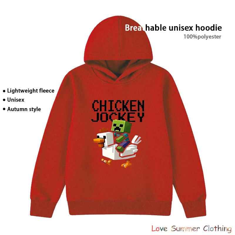 

Худи Minecraft Chicken Jockey для мальчиков девочек 4-14 лет, HD-принт, 100% полиэстер, геймерский пуловер, повседневная детская толстовка на осень, много цветов, оптовая скидка 120