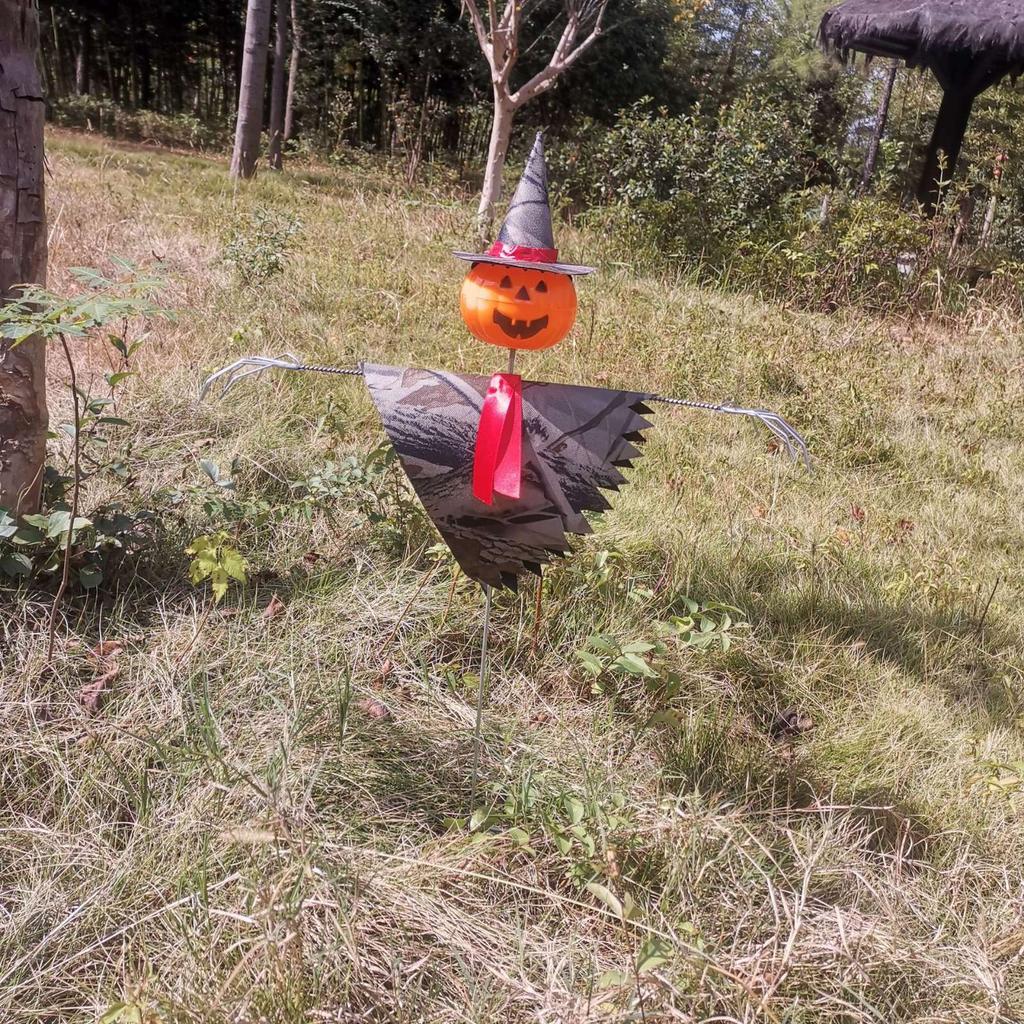 Halloween Pumpkin Head Scarecrow Ground Pile Layout Props Ornaments Decoration