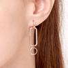 ELLE Jewelry 14K Round Square Earrings (Gold Pin) ELGPEE317