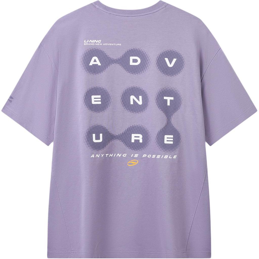 Li Ning Sports Lifestyle Series Letter Versatile Comfortable Short Sleeve T-Shirt Unisex Tops AHSWJ47-4