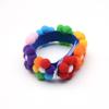 Adjustable Rainbow Flower Pet Collar with Fur Ball - Cute and Soft for Cats and Dogs