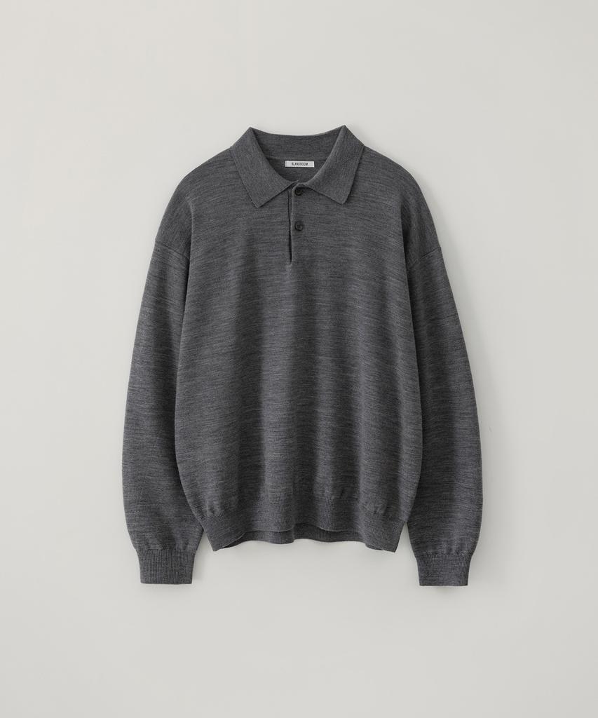 BLANKROOM Polo Knit_Melange Gray