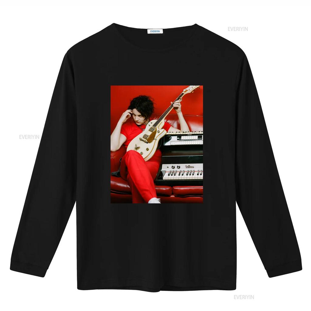 The White Stripes Jack Estética Ropa Retro Minimalista Camiseta Cumpleaños Música Rock para fans vintage Lavado Elástico hombre