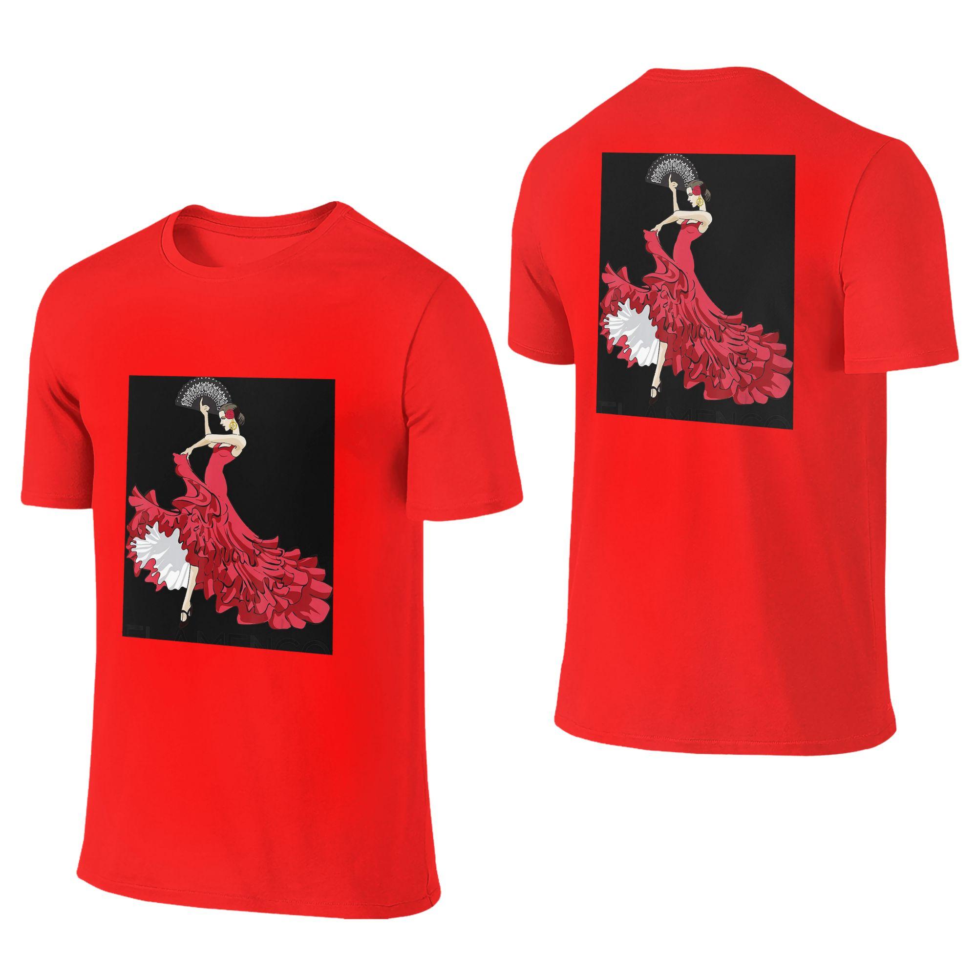 

100 Cotton FlaUnisexco Dancer Spain TShirt Unisexs Double Sided T Shirt Unisex Crew Neck Summer Shirts Tops S6XL S