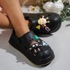 Women's Summer Casual Clogs Cute Cartoon Shoe Charms Height Increasing Non‑Slip Indoor Outdoor Slippers for Beach