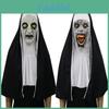 Terrifying The Nun Horror Mask Valak Scary Full Face Design With Headscarf