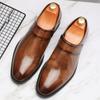Fashion New Designer Men's Pointed Glossy Patent Leather Wedding Shoes Male Monk Strap Loafers Formal Dress Footwear Zapatos Hombre