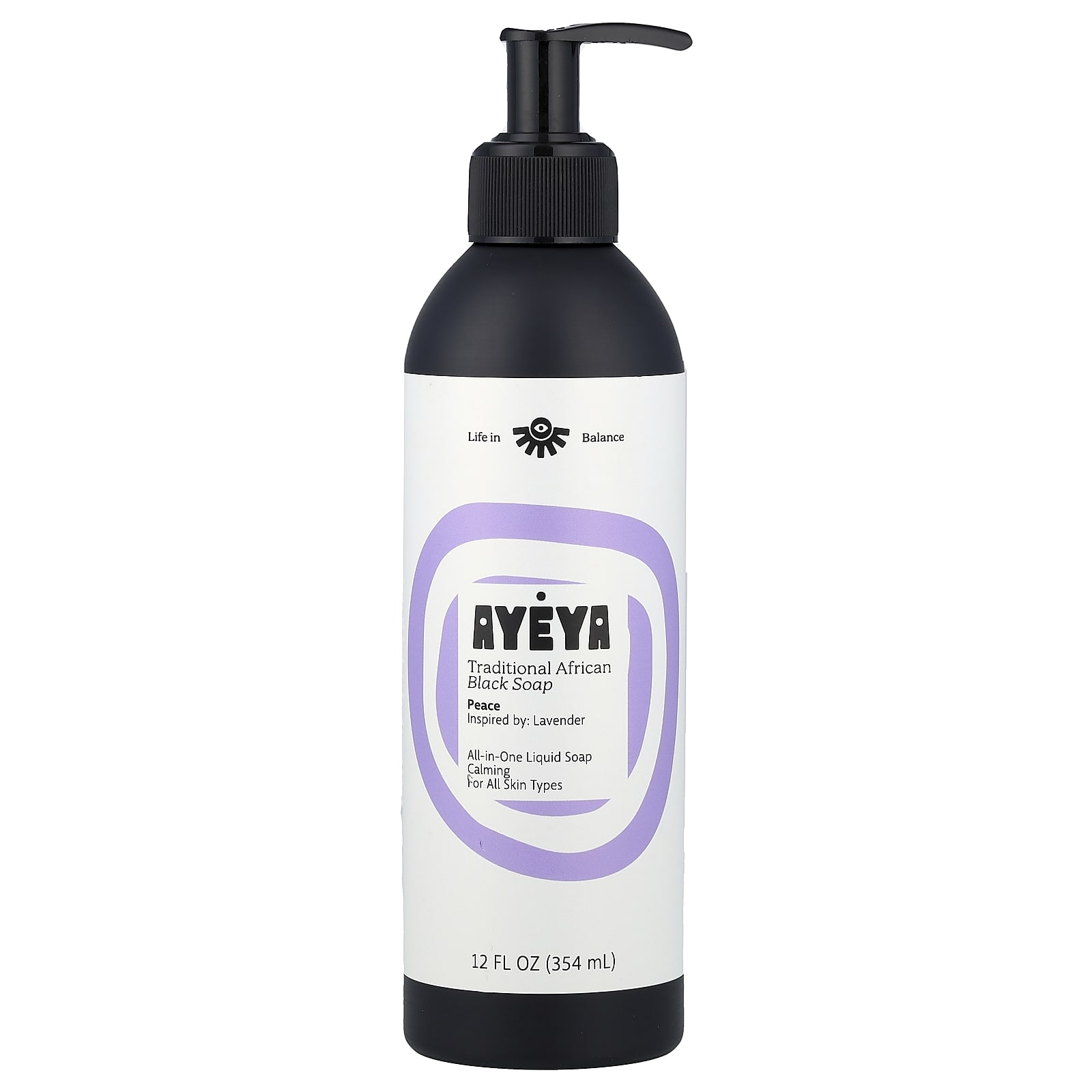 Ayeya, Traditional African Black Soap, All Skin Types, Lavender, 354 ml (12 fl oz)