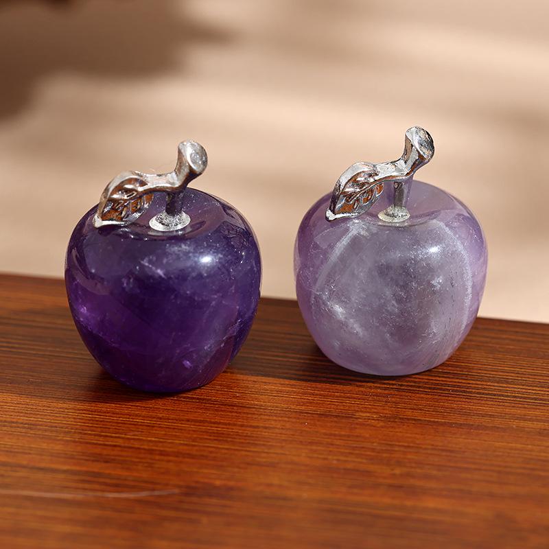 Multicolor Natural Crystal Jade Apple Ornaments - 12 Colors Christmas Gift