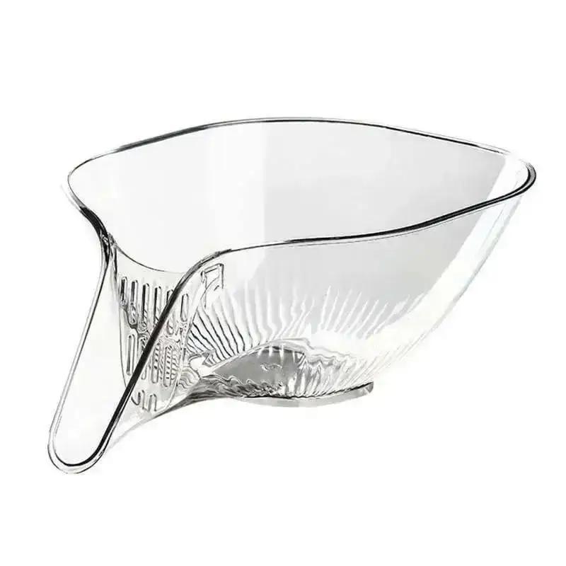 Clear Washing Drain Basket Multi-functional Vegetable Fruit Basin Bowl Household Kitchen Creative Washing Fruit Plate Gadget
