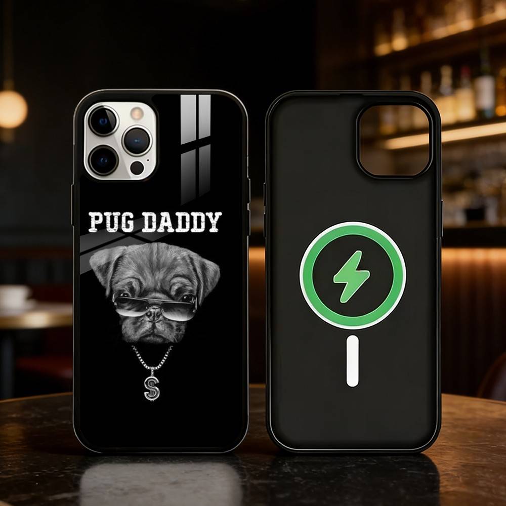 Pug Dog Funny Cartoon Phone Case For iPhone 17,16,15,14,13,12,Plus,Pro,Max For Magnetic Wireless Charge