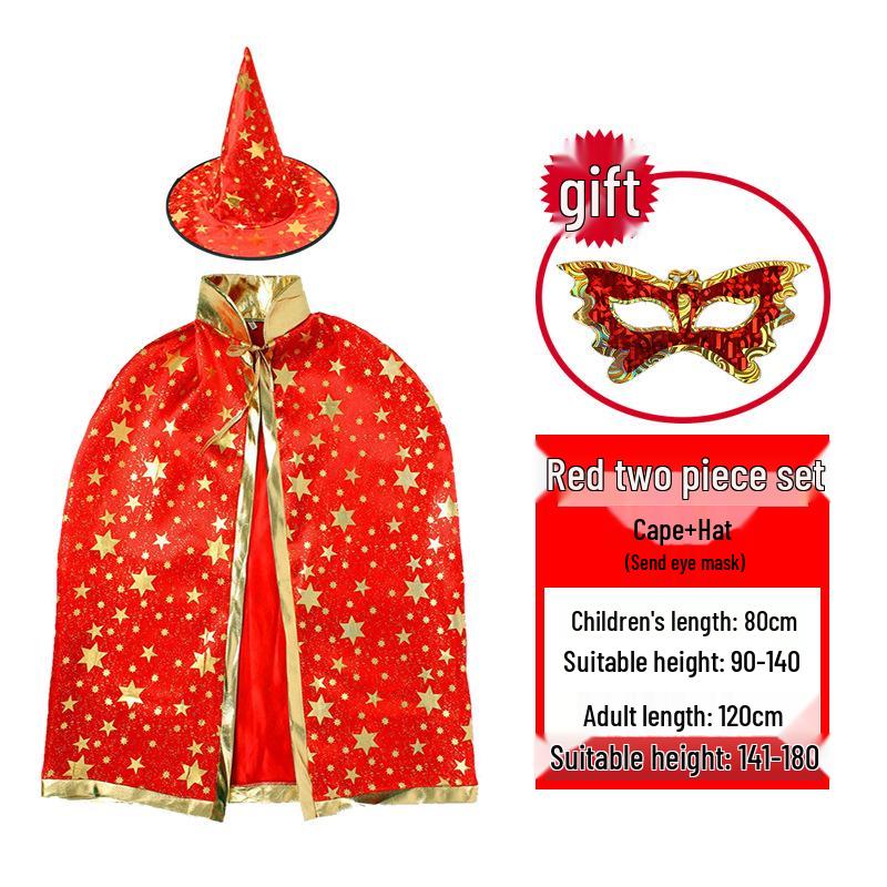 Halloween Performance Costume Cape for Kids and Adults - Witch Clothing for Men and Women.