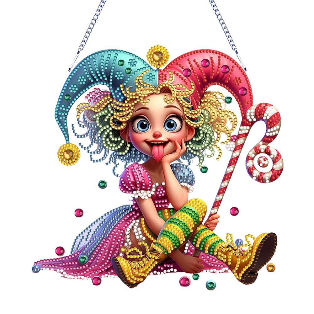 

2D Flat DIY Hanging Diamond Art Kits Double-sided Printing Rhinestone Diamond Art Window Pendants Wall Decor for Home & Windows